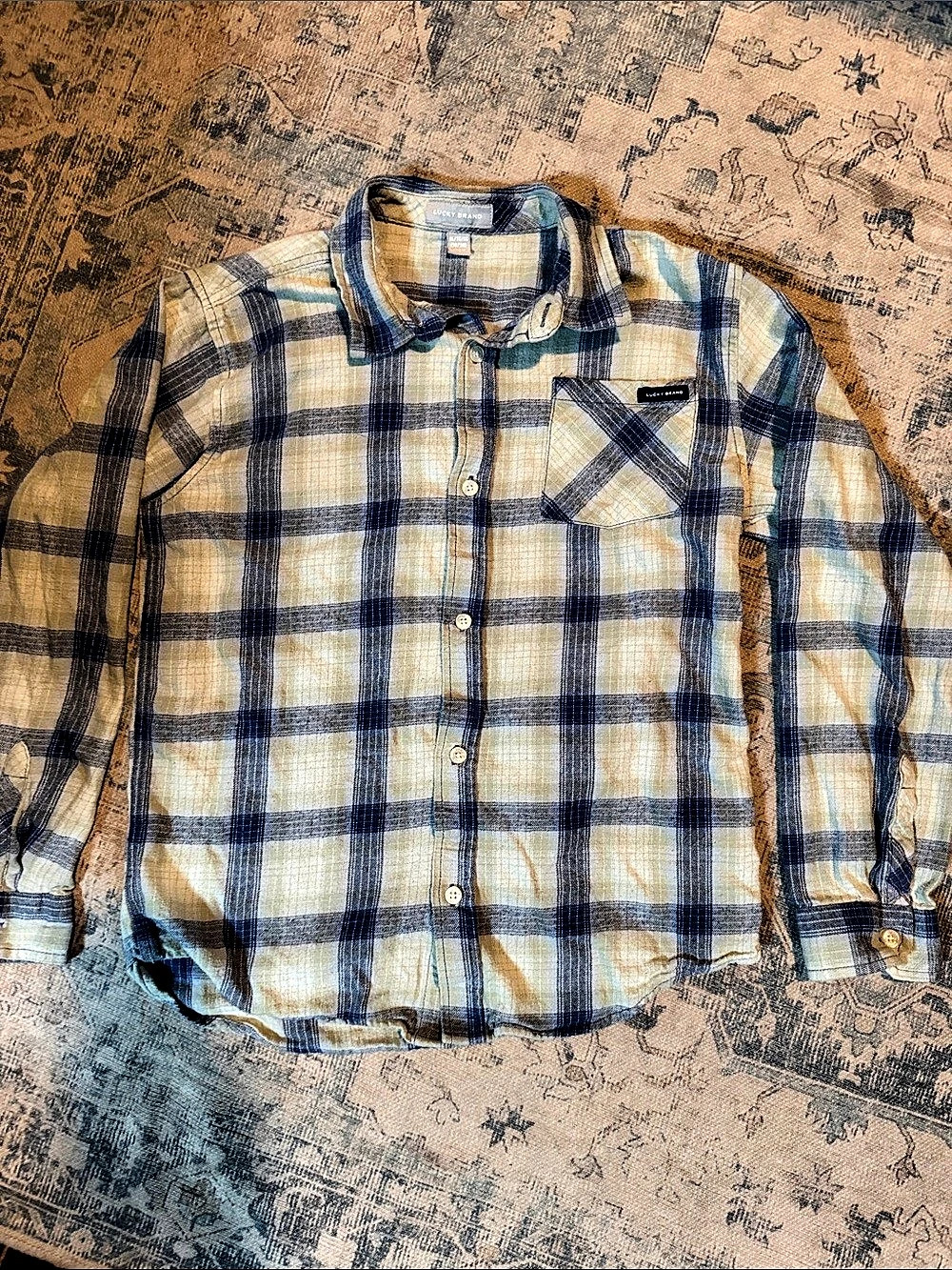 Lucky Brand Boys Plaid Button Down Shirt XL (18/20)